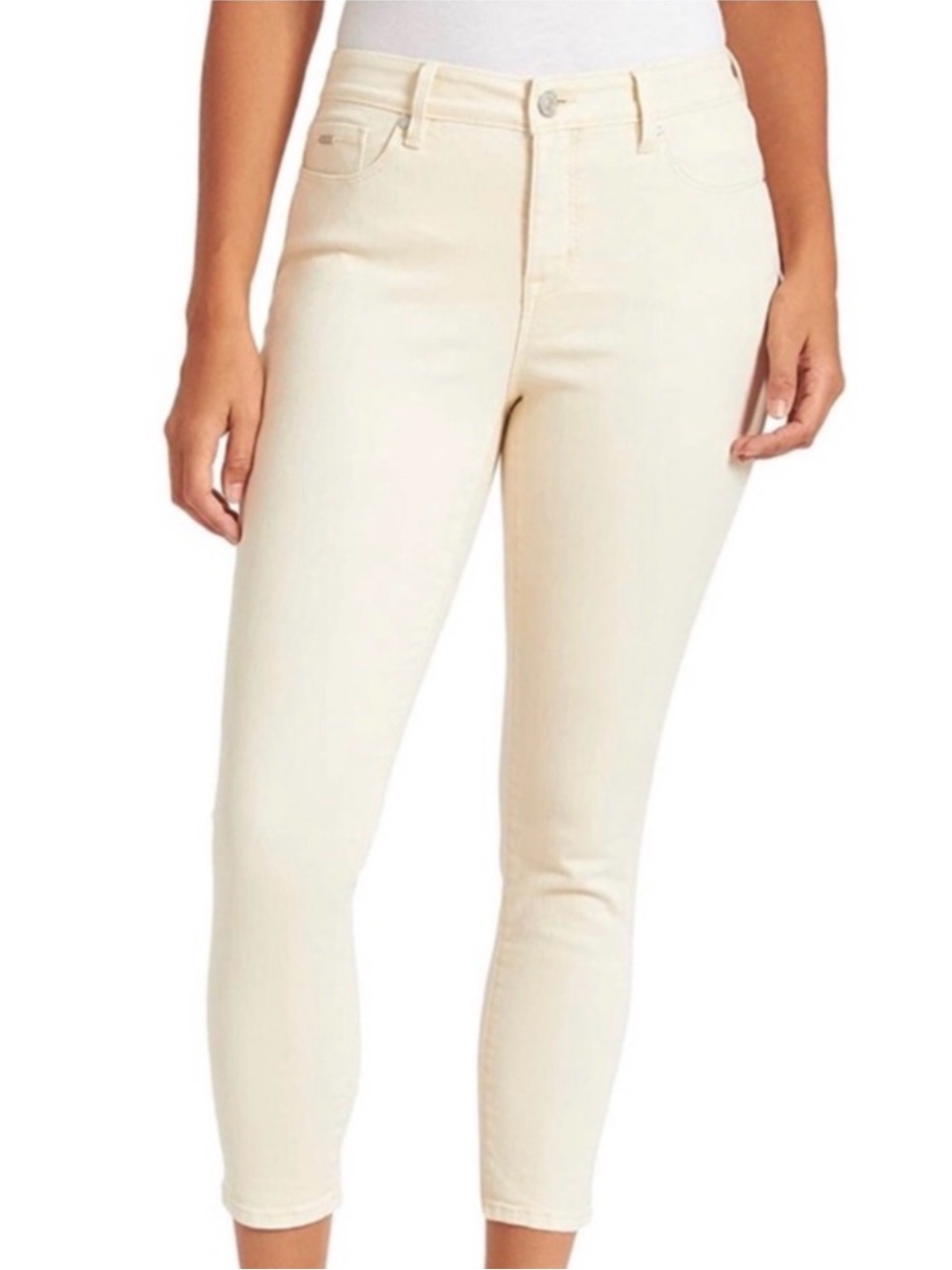 Nine West Gramercy Skinny Ankle Jeans - White, Size 10